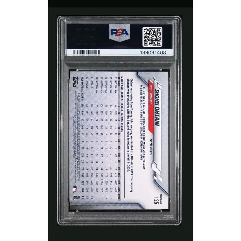 Shohei Ohtani 2020 Topps #125 PSA 10 Gem Mint Los Angeles Angels Baseball Card - Picture 3 of 3